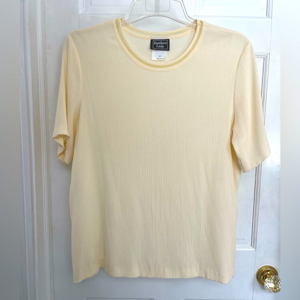 Southern Lady Cream Short Sleeve Top